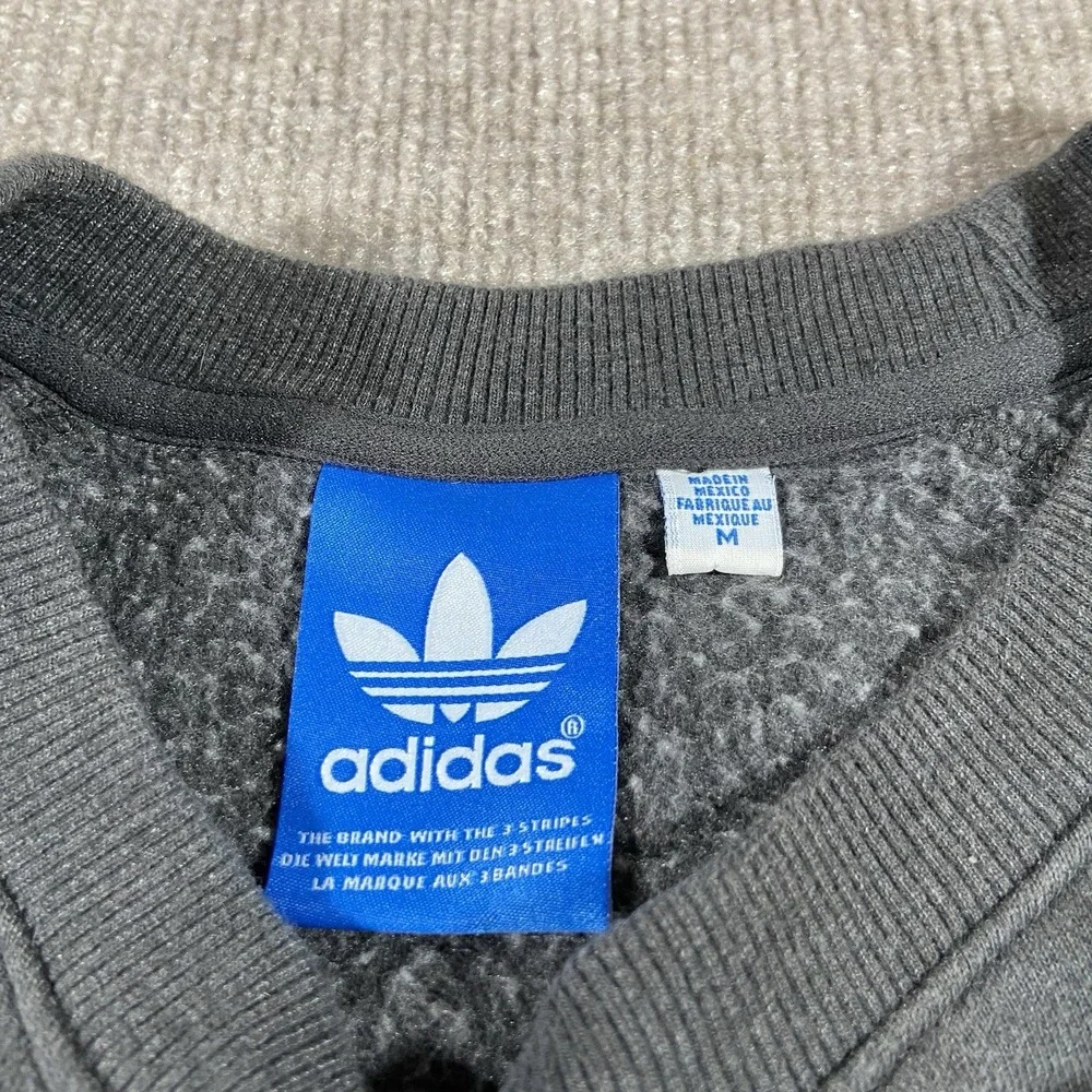 Vintage‎ Adidas Originals Sweatshirt Mens Medium Grey Camo Trefoil Logo Crewneck